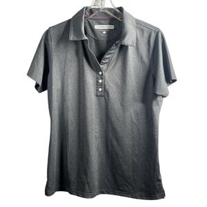 Pebble Beach Performance Polo Shirt Women's Size Large Gray V Neck Golf  Tennis